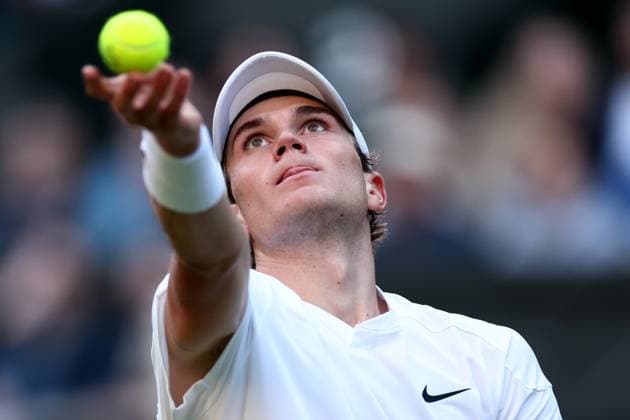 2nd July 2024; All England Lawn Tennis and Croquet Club, London, England; Wimbledon Tennis Tournament, Day 2; Jack Draper (GBR) in action during his first round match against Elias Yner (SWE)  ActionPlus12662920 ShaunxBrooks