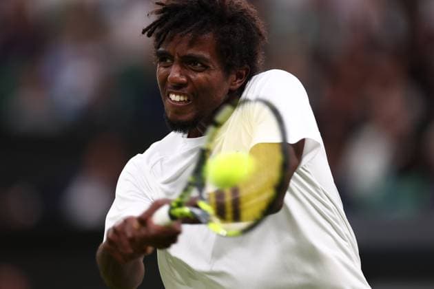 2nd July 2024; All England Lawn Tennis and Croquet Club, London, England; Wimbledon Tennis Tournament, Day 2; Elias Yner (SWE) in action during his first round match against Jack Draper (GBR)  ActionPlus12662921 ShaunxBrooks