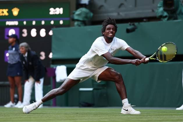 2nd July 2024; All England Lawn Tennis and Croquet Club, London, England; Wimbledon Tennis Tournament, Day 2; Elias Yner (SWE) in action during his first round match against Jack Draper (GBR)  ActionPlus12662926 ShaunxBrooks