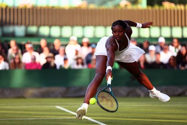 2nd July 2024; All England Lawn Tennis and Croquet Club, London, England; Wimbledon Tennis Tournament, Day 2; Alycia Parks (USA) in action during his first round match against Caroline Wozniacki (DEN)  ActionPlus12662960 ShaunxBrooks