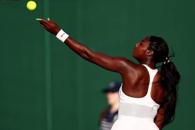 2nd July 2024; All England Lawn Tennis and Croquet Club, London, England; Wimbledon Tennis Tournament, Day 2; Alycia Parks (USA) in action during his first round match against Caroline Wozniacki (DEN)  ActionPlus12662963 ShaunxBrooks