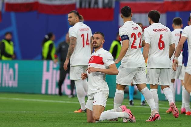 Austria Turkey UEFA EURO 2024 Leipzig, 02 07 2024, Leipzig Stadium, UEFA EURO 2024 Germany , Round of 16, Austria Turkey , In the picture goal for Turkey, goal celebration after the 0 1, scorer Merih Demiral 3, TUR ,