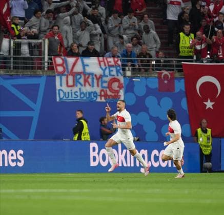 Euro 2024 - Turkey Beat Austria Turkiye s player Merih Demiral celebrates his goal during UEFA EURO, EM, Europameisterschaft,Fussball 2024 football match between Turkiye and Austria at Red Bull Arena in Leipzig, Germany, on July 2, 2024. Photo by Mehmet Sirin Toplaoglu Depo Photos ABACAPRESS.COM Leipzig Germany  Copyright: xDepoxPhotos ABACAx