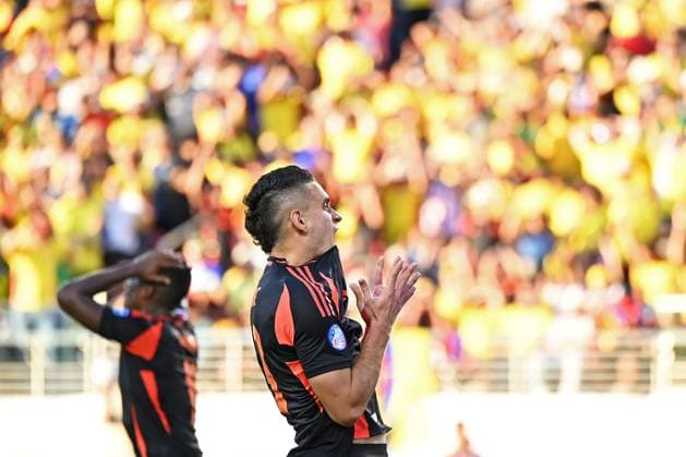 2nd July 2024: Levi s Stadium, Santa Clara, California,: Copa America Football 3rd round, Brazil versus Colombia: Rafael Borr& xe9; of Colombia  ActionPlus12663052 RodrigoxCaillaud