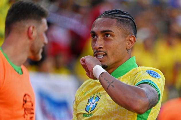 2nd July 2024: Levi s Stadium, Santa Clara, California,: Copa America Football 3rd round, Brazil versus Colombia: Raphinha of Brazil  ActionPlus12663020 RodrigoxCaillaud