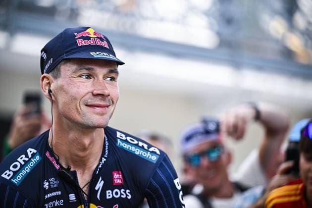 Slovenian Primoz Roglic of Red Bull-Bora-Hansgrohe pictured at the start of stage 5 of the 2024 Tour de France cycling race, from Saint-Jean-de-Maurienne to Saint-Vulbas, France (177,4 km) on Wednesday 03 July 2024. The 111th edition of the Tour de France starts on Saturday 29 June and will finish in Nice, France on 21 July. JASPERxJACOBS  x95759985x