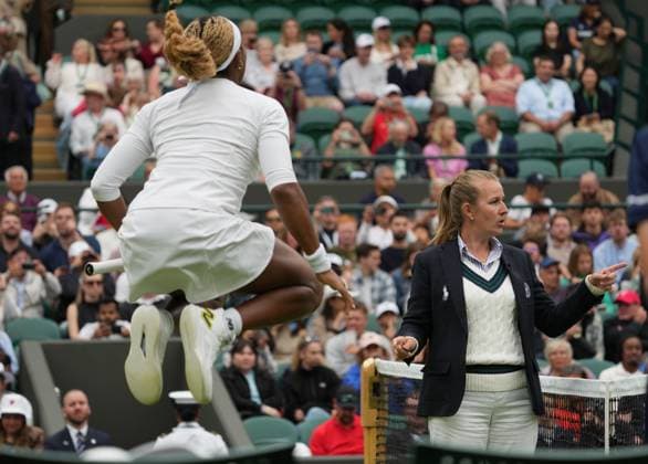 Lawn Tennis - 2024 Wimbledon Championship - Anca Todoni (ROU) v Coco Gauff (USA) - All England Lawn Tennis & Croquet Club - Wednesday 3rd July 2024 Coco Gauff (USA) warms up before the match 