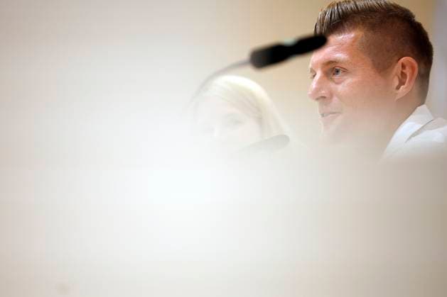 Germany s player Toni Kroos attends a press conference, PK, Pressekonferenz after a training session of the German team held in Herzogenaurach, Germany, 03 July 2024. Press conference of Toni Kroos !ACHTUNG: NUR REDAKTIONELLE NUTZUNG!  Copyright: xALBERTOxESTÉVEZx GRAF1159 20240703-55014047669007_1007