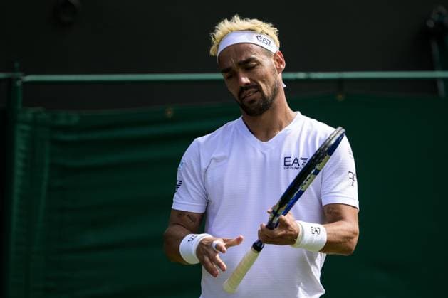 240703 And Fabio Fognini of Italy looks dejected as he competes against Casper Ruud of Norway in a second round singles match during day 3 of Wimbledon on July 3, 2024 in London Photo Jesper Zerman BILDBYRAN kod JZ JZ0549 tennis wimbledon day 3 bbeng depp  Copyright: JESPERxZERMAN BB240703JZ021