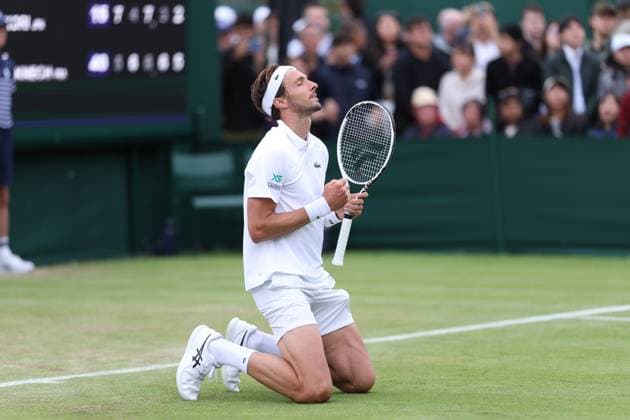 Arthur Rinderknech (Fra) TENNIS : Wimbledon 2024 - 03 07 2024 AntoineCouvercelle Panoramic 