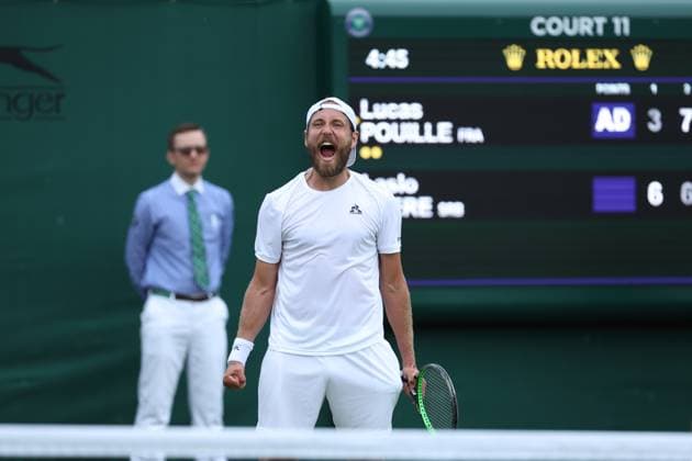 Lucas Pouille (Fra) TENNIS : Wimbledon 2024 - 03 07 2024 AntoineCouvercelle Panoramic 