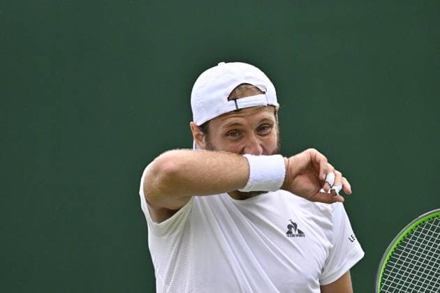 Tennis : Wimbledon 2024 - England - Lucas Pouille - France Tennis : Wimbledon 2024 - England - 03 07 2024 ChrysleneCaillaud Panoramic 