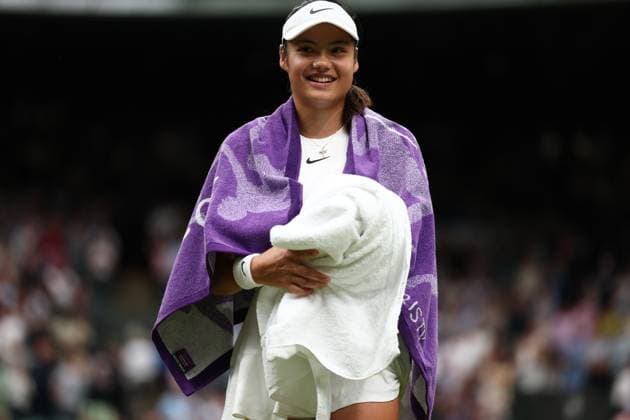 3rd July 2024; All England Lawn Tennis and Croquet Club, London, England; Wimbledon Tennis Tournament, Day 3; Emma Raducanu (GBR) celebrates after she won her second round match against Elise Mertens (BEL)  ActionPlus12663288 ShaunxBrooks