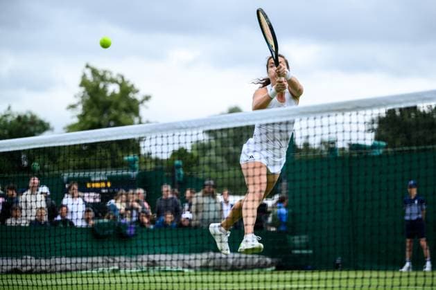 240703 Ulrikke Eikeri of Norway compete in a first round doubles match during day 3 of Wimbledon on July 3, 2024 in London Photo Jesper Zerman BILDBYRAN kod JZ JZ0549 tennis wimbledon day 3 bbeng  Copyright: JESPERxZERMAN BB240703JZ041