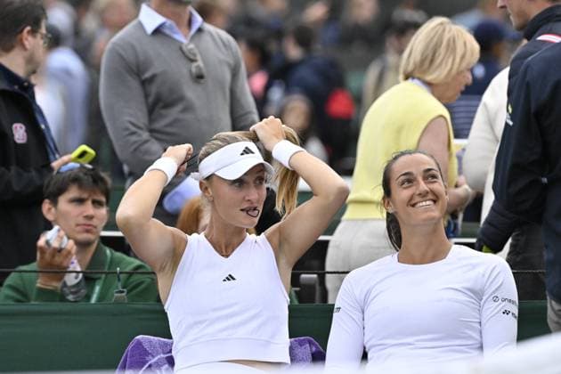 Tennis : Wimbledon 2024 - England - Double Caroline Garcia - Christina Mladenovic - France Tennis : Wimbledon 2024 - England - 03 07 2024 ChrysleneCaillaud Panoramic 