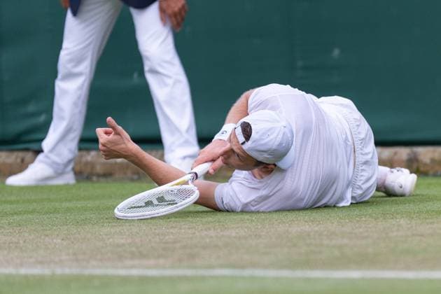 2024-07-03 The Championships Wimbledon 2024 Day 3 LONDON, ENGLAND - JULY 3: Tallon Griekspoor of the Netherlands on Day 3 of The Championships Wimbledon 2024 at All England Lawn Tennis and Croquet Club on July 3, 2024 in London, England. (Photo by Marleen Fouchier BSR Agency) London England Content not available for redistribution in The Netherlands directly or indirectly through any third parties. Copyright: xBSRxAgencyx