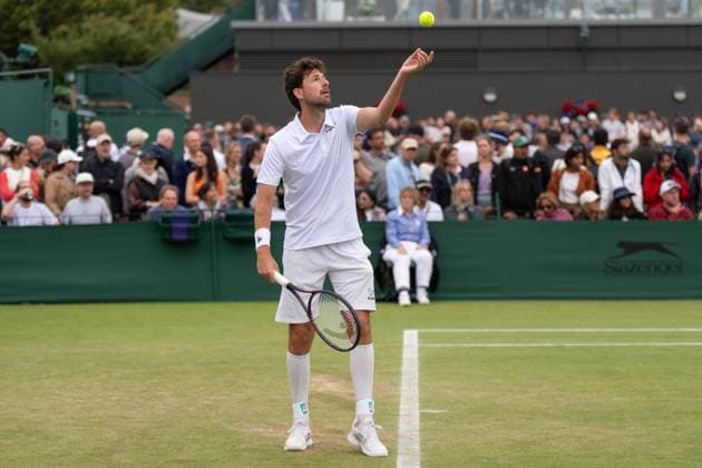 2024-07-03 The Championships Wimbledon 2024 Day 3 LONDON, UNITED KINGDOM - JULY 3: Robin Haase of the Netherlands in action on Day 3 of The Championships Wimbledon 2024 at All England Lawn Tennis and Croquet Club on July 3, 2024 in London, United Kingdom. (Photo by Marleen Fouchier BSR Agency) London United Kingdom Content not available for redistribution in The Netherlands directly or indirectly through any third parties. Copyright: xBSRxAgencyx