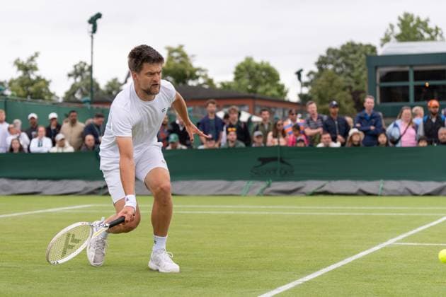 2024-07-03 The Championships Wimbledon 2024 Day 3 LONDON, UNITED KINGDOM - JULY 3: Sander Arends of the Netherlands on Day 3 of The Championships Wimbledon 2024 at All England Lawn Tennis and Croquet Club on July 3, 2024 in London, United Kingdom. (Photo by Marleen Fouchier BSR Agency) London United Kingdom Content not available for redistribution in The Netherlands directly or indirectly through any third parties. Copyright: xBSRxAgencyx