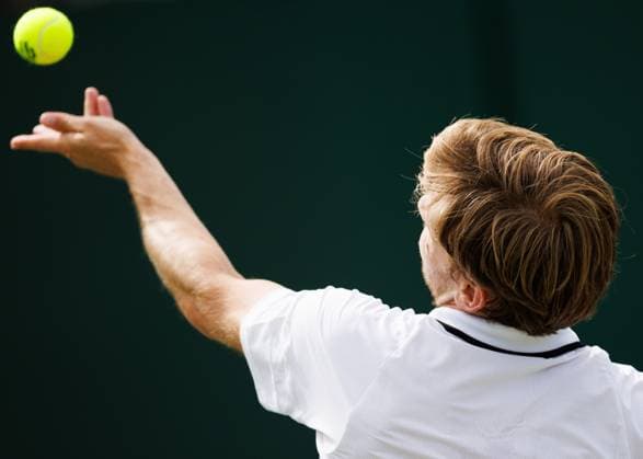 Belgian David Goffin pictured in action during a tennis match against Czech Machac, in the first round of the men s singles competition of the 2024 Wimbledon grand slam tournament at the All England Tennis Club, in south-west London, Britain, Wednesday 03 July 2024. BENOITxDOPPAGNE  x95788635x