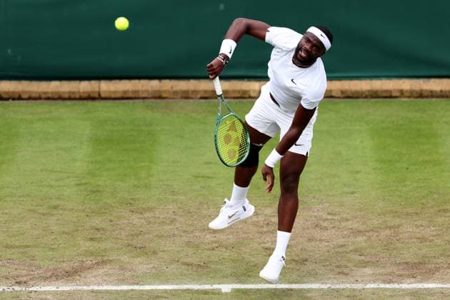 3rd July 2024; All England Lawn Tennis and Croquet Club, London, England; Wimbledon Tennis Tournament, Day 3; Frances Tiafoe (USA) during his second round match against Borna Coric (CRO)  ActionPlus12663444 ShaunxBrooks