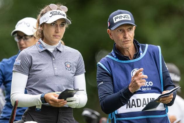 Anastasia Nadaud at the 4th tee during the Aramco Team Series Golf Tournament at the Centurian Club, St Albans, UK on 3 July 2024. Copyright: xPhilxHutchinsonx 41300001
