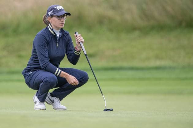 Virginia Elena Carta on the 18th green during the Aramco Team Series Golf Tournament at the Centurian Club, St Albans, UK on 3 July 2024. Copyright: xPhilxHutchinsonx 41300076
