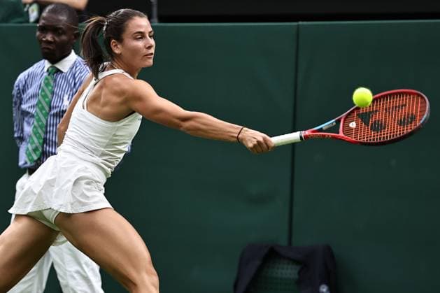 Emma Navarro, USA, during second round of 2024 All England Lawn Tennis Championships at Wimbledon, womens singles, London, 03 07 2024