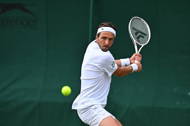 Wimbledon - Second Round Arthur Rinderknech (FRA) during his second round match at the 2024 Wimbledon Championships at the AELTC in London, UK, on July 3, 2024. Photo by Corinne Dubreuil ABACAPRESS.COM London United States  Copyright: xDubreuilxCorinne ABACAx