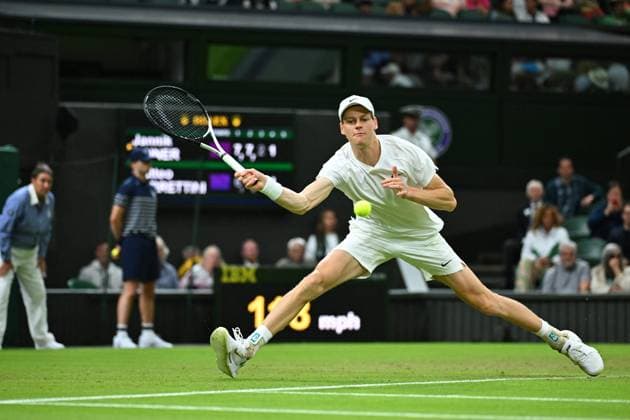 Wimbledon - Second Round Jannik Sinner (ITA) during his second round match at the 2024 Wimbledon Championships at the AELTC in London, UK, on July 3, 2024. Photo by Corinne Dubreuil ABACAPRESS.COM London United States  Copyright: xDubreuilxCorinne ABACAx