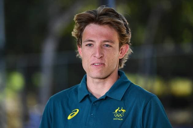 AUSTRALIAN OLYMPIC Beach volleyball, Beachvolleyball TEAM, Izac Carracher talks to the media after being announced for the final selection of Australian Olympic Team beach volleyballers for the Paris Olympics at the Sandstorm Beach Volleyball Centre in Brisbane, Thursday, July 4, 2024. ( NO ARCHIVING, EDITORIAL USE ONLY, NO USE IN BOOKS WITHOUT CONSENT BRISBANE QUEENSLAND AUSTRALIA  Copyright: xJONOxSEARLEx 20240704120508636776