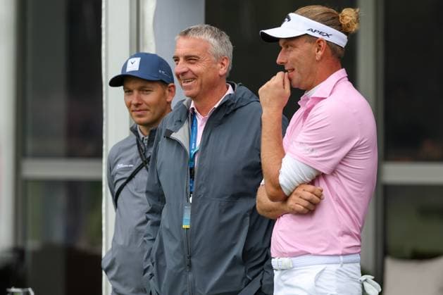 Tournament Director Marco Kaussler and Marcel Siem GER , BMW International Open 2024, Golf, DP World Tour, Men, Round 1, 04 07 2024 Eichenried Bayern Germany Copyright: xkolbert-press ChristianxKolbertx