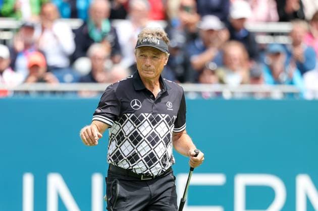 Bernhard Langer GER on the green, BMW International Open 2024, Golf, DP World Tour, Men, Round 1, 04 07 2024 Eichenried Bayern Germany Copyright: xkolbert-press ChristianxKolbertx