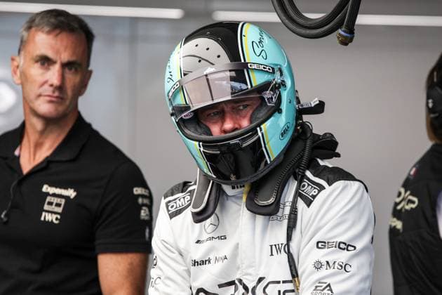 PITT Brad (USA), actor playing Sonny Hayes, driver of the fictional Apex APXGP team in the F1 movie by Apple Studios Bruckheimer Films, portrait IDRIS Damson Alade-Bo (GBR), actor playing Joshua Pearce, driver of the fictional Apex APXGP team in the F1 movie by Apple Studios Bruckheimer, portrait during the Formula 1 Qatar Airways British Grand Prix 2024, 12th round of the 2024 Formula One World Championship, WM, Weltmeisterschaft from July 5 to 7, 2024 on the Silverstone Circuit, in Silverstone, United Kingdom - F1 - BRITISH GRAND PRIX 2024 DPPI Panoramic 240704_R12_GRAN_BRETAGNA_DP_XB3_1639_1