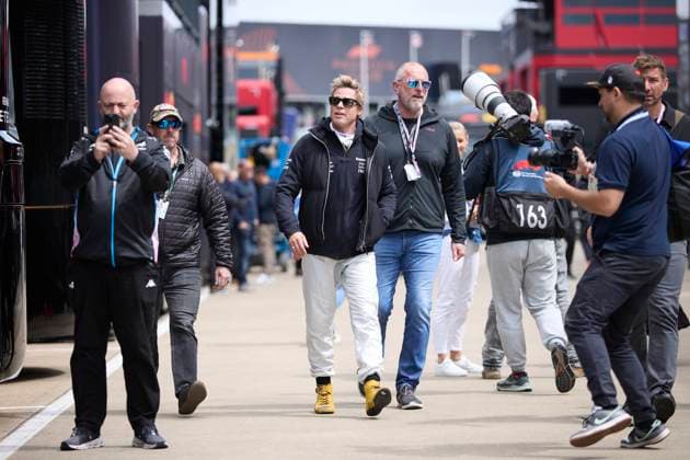 F1 Grand Prix of Great Britain - Previews Brad Pitt, star of the upcoming Formula One based movie, Apex, walks in the Paddock during previews ahead of the F1 Grand Prix of Great Britain at Silverstone Circuit on July 4, 2024, in Northampton, England. Northampton Silverstone Circuit Northampton England RL_GPF1GB24_00049 Copyright: xRicardoxLarreinax