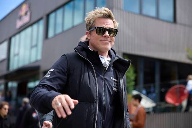 F1 Grand Prix of Great Britain - Previews Brad Pitt, star of the upcoming Formula One based movie, Apex, walks in the Paddock during previews ahead of the F1 Grand Prix of Great Britain at Silverstone Circuit on July 4, 2024, in Northampton, England. Northampton Silverstone Circuit Northampton England RL_GPF1GB24_00053 Copyright: xRicardoxLarreinax
