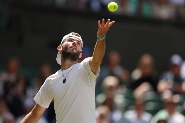 Jacob Fearnley of Great Britain Wimbledon Tennis Championships, Day 4, The All England Lawn Tennis and Croquet Club, London, UK - 04 Jul 2024  Copyright: xEllaxLing Shutterstockx 14569382s