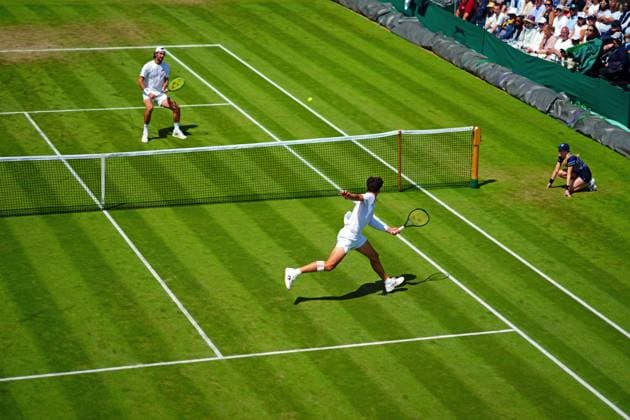 Lloyd Harris and Ben Shelton during their second round match Wimbledon Tennis Championships, Day 4, The All England Lawn Tennis and Croquet Club, London, UK - 04 Jul 2024  Copyright: xJavierxGarcia Shutterstockx 14569389cu