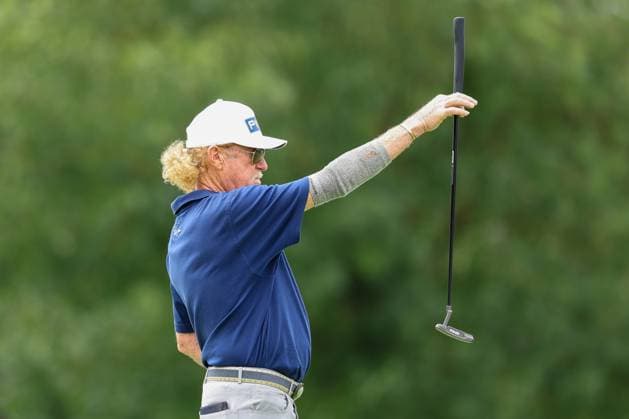 Miguel Angel Jimenez ESP reading the putting line, BMW International Open 2024, Golf, DP World Tour, Men, Round 1, 04 07 2024 Eichenried Bayern Germany Copyright: xkolbert-press ChristianxKolbertx