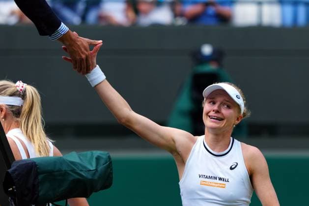 Harriet Dart celebrates victory in her second round match Wimbledon Tennis Championships, Day 4, The All England Lawn Tennis and Croquet Club, London, UK - 04 Jul 2024  Copyright: xJavierxGarcia Shutterstockx 14569389di