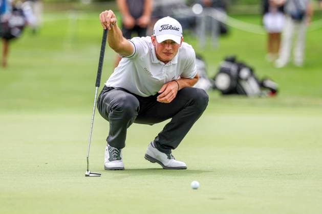 Jannik de Bruyn GER reading the putting line, BMW International Open 2024, Golf, DP World Tour, Men, Round 1, 04 07 2024 Eichenried Bayern Germany Copyright: xkolbert-press ChristianxKolbertx