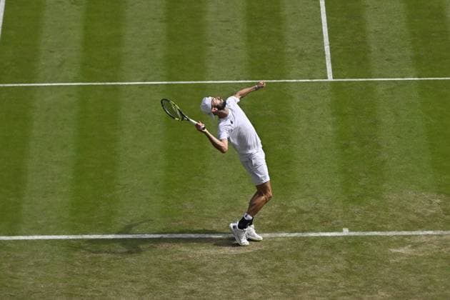 Tennis : Wimbledon 2024 - England - Jacob Fearnley - United Kingdom Tennis : Wimbledon 2024 - England - 04 07 2024 ChrysleneCaillaud Panoramic 