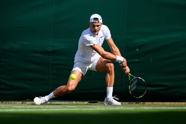 240704 Holger Rune of Denmark competes in a second round singles match during day 4 of Wimbledon on July 4, 2024 in London Photo Jesper Zerman BILDBYRAN kod JZ JZ0550 tennis wimbledon dag 4 bbeng  Copyright: JESPERxZERMAN BB240704JZ078