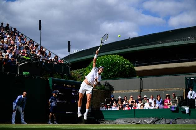 240704 Holger Rune of Denmark competes in a second round singles match during day 4 of Wimbledon on July 4, 2024 in London Photo Jesper Zerman BILDBYRAN kod JZ JZ0550 tennis wimbledon dag 4 bbeng  Copyright: JESPERxZERMAN BB240704JZ108