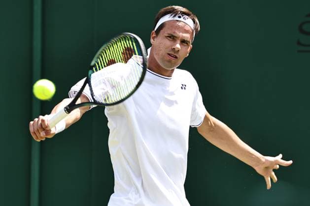 Daniel Altmaier, GER, during second round of 2024 All England Lawn Tennis Championships at Wimbledon, gentlemens singles, London, 04 07 2024