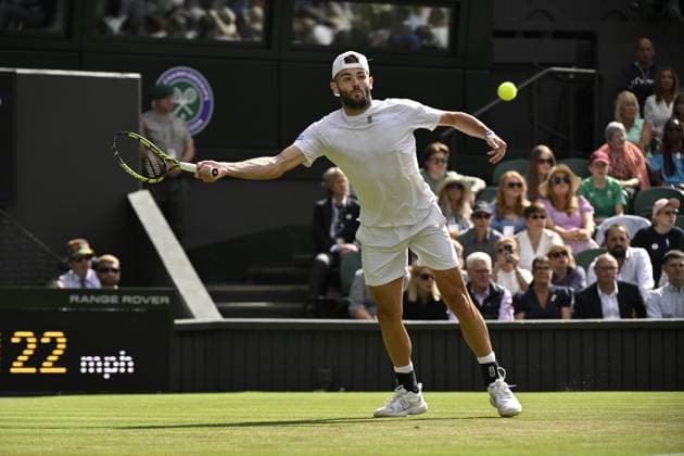 Tennis : Wimbledon 2024 - England - Jacob Fearnley - United Kingdom Tennis : Wimbledon 2024 - England - 04 07 2024 ChrysleneCaillaud Panoramic 