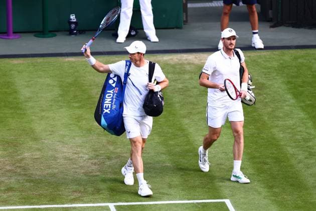 Andy Murray and Jamie Murray of Great Britain Wimbledon Tennis Championships, Day 4, The All England Lawn Tennis and Croquet Club, London, UK - 04 Jul 2024  Copyright: xJamesxMarsh Shutterstockx 14569387fm