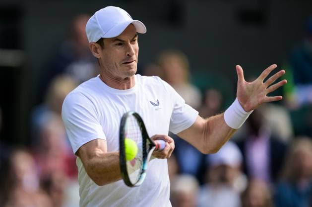 240704 And Andy Murray of Great Britain competes in a first round doubles match during day 4 of Wimbledon on July 4, 2024 in London Photo Jesper Zerman BILDBYRAN kod JZ JZ0550 tennis wimbledon dag 4 bbeng  Copyright: JESPERxZERMAN BB240704JZ115