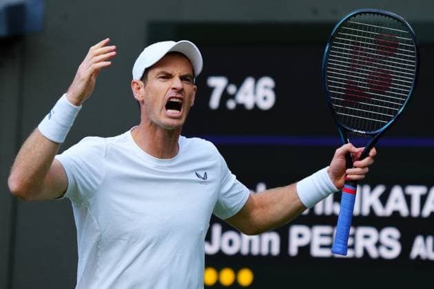 Andy Murray celebrates during his Men s Doubles first round match with brither Jamie Wimbledon Tennis Championships, Day 4, The All England Lawn Tennis and Croquet Club, London, UK - 04 Jul 2024  Copyright: xJavierxGarcia Shutterstockx 14569389hz