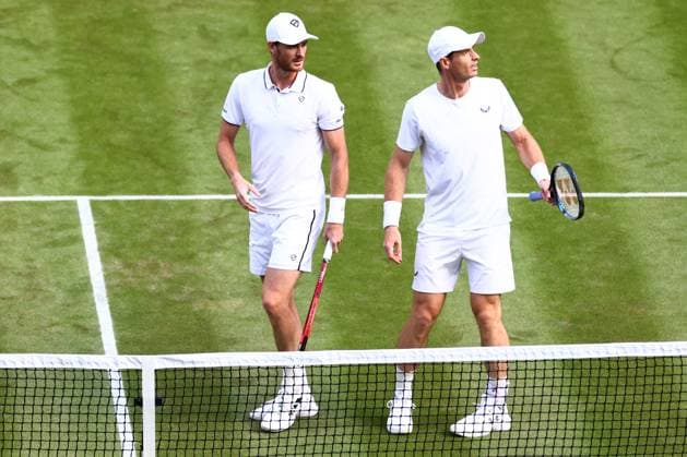 Andy Murray and Jamie Murray of Great Britain Wimbledon Tennis Championships, Day 4, The All England Lawn Tennis and Croquet Club, London, UK - 04 Jul 2024  Copyright: xJamesxMarsh Shutterstockx 14569387fy