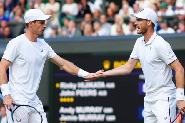 Andy Murray and Jamie Murray during their Men s Doubles first round match Wimbledon Tennis Championships, Day 4, The All England Lawn Tennis and Croquet Club, London, UK - 04 Jul 2024  Copyright: xJavierxGarcia Shutterstockx 14569389ij